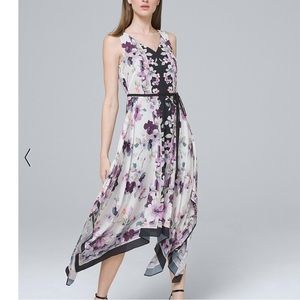 WHBM Floral Handkerchief-Hem Dress